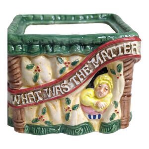 90s Fitz And Floyd Night Before Christmas Holiday Ceramic Sugar Bowl No Lid